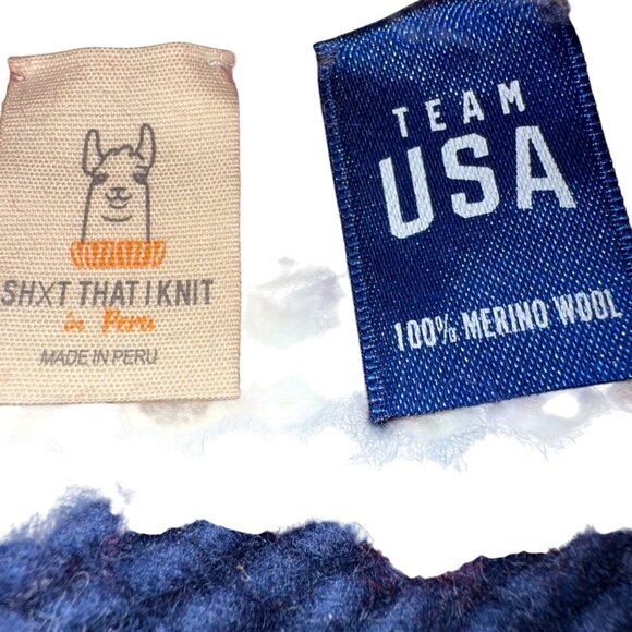 Team USA Olympic Knit Hat By Sh*t That I knit (Stik) Navy/Red/White  Wool Peru W - Picture 4 of 8